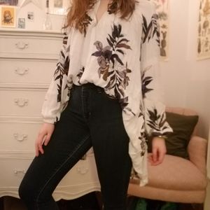 Aritzia Floral Tunic Top